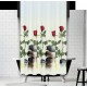 Koupelnový závěs 180x200 cm 100% Polyester - vzor 12005 - růže a kamínky
