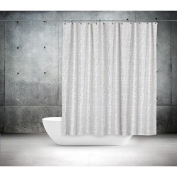 Koupelnový závěs 180x200 cm 100% Polyester - vzor 3182 BÍ - světlý závěs imitující popraskaný led