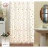 Koupelnový závěs 180x200 cm 100% Polyester - vzor 5948 béžový - jemný hnědý květinový vzor na béžovém podkladu