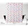Koupelnový závěs 180x200 cm 100% Polyester - vzor 8168 - barevné květy a motýli na světlém podkladu