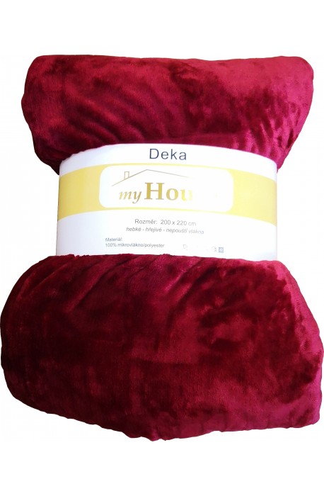 Deka mikrovlákno 200x220 cm - bordová