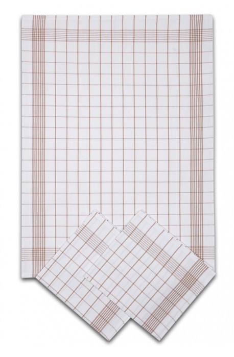 Kuchyňská utěrka 3 kusová - bílo - béžový positiv